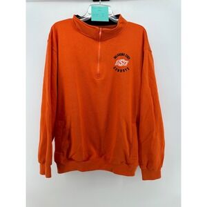Colosseum Oklahoma State Cowboys Mens XXL Orange 1/4 Zip Fleece Sweatshirt OSU